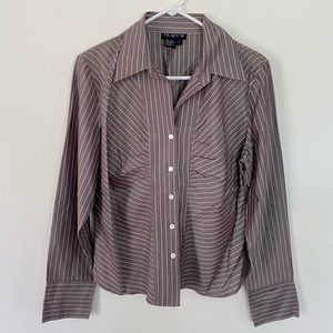 Tracy M. - Grey Stripe Shirt